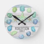 custom beach glass look wall clock