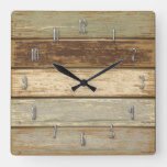 driftwood in olive wall clock