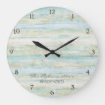 driftwood ocean beach house coastal seashore large clock
