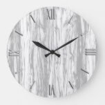 driftwood pattern grey gray and white large clock