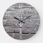 rustic driftwood clock artwork