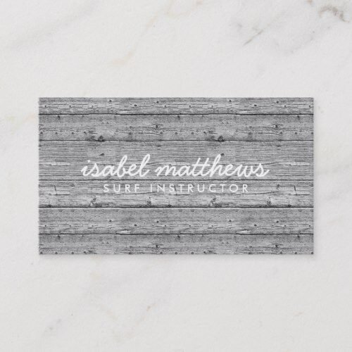 Silver Gray Reclaimed Wood Business Card