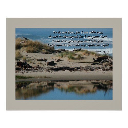 Driftwood Beach & River Isaiah 41:10 Print