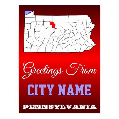 Cameron County Pennsylvania Cities and Towns Postcard