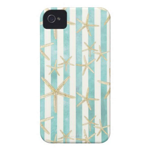 Starfish, White Finger Ocean Shells Beach Striped iPhone 4 Cover