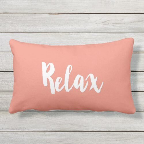 Relax Coral Paint Splash Driftwood Cushion