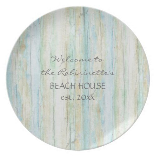 Driftwood Ocean Beach House Coastal Seashoredriftw Melamine Plate