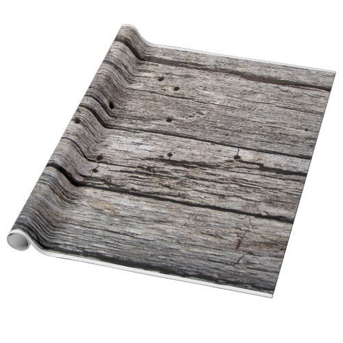 Rustic weathered wood beach panels wrapping paper