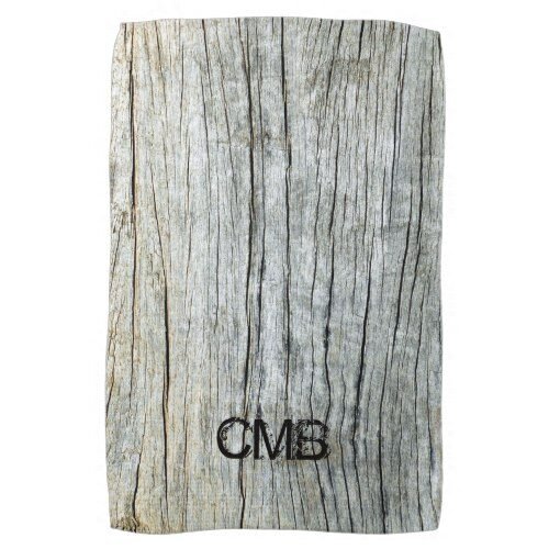 Driftwood in Shades of Gray Beach Personalized Hand Towel