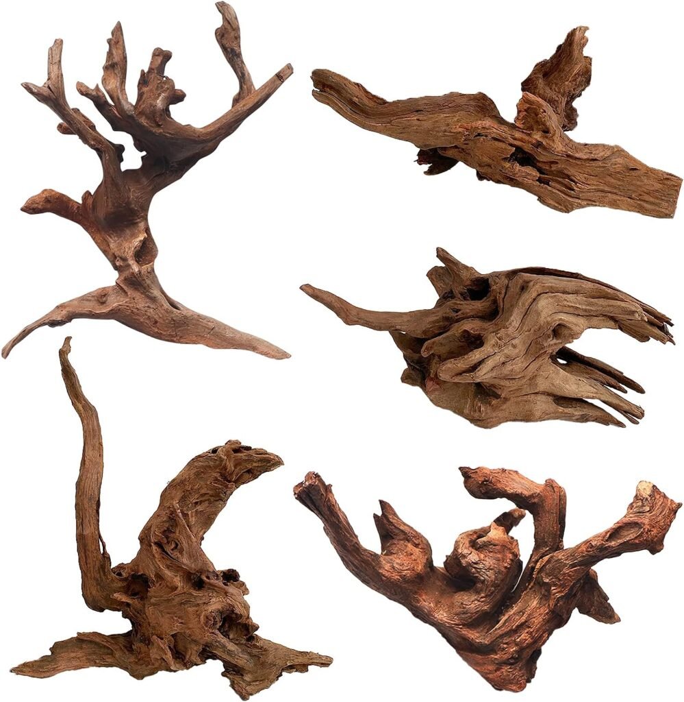 5Pcs Driftwood Branches Aquarium Wood Decoration Natural Fish Tank Habitat Decor Wood for Lizard Assorted Size,Small 5Pcs Driftwood Branches Aquarium Wood Decoration Natural Fish Tank Habitat Decor Wood for Lizard Assorted Size,Small