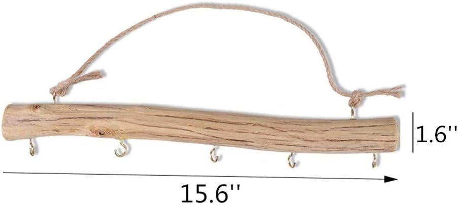 Bernese 2PCS 15 Inch Driftwood Jewelry Hanger, Natural Driftwood Branch Wall Hanging Decor Jewelry Storage Organizer with 5 Hooks Bernese 2PCS 15 Inch Driftwood Jewelry Hanger, Natural Driftwood Branch Wall Hanging Decor Jewelry Storage Organizer with 5 Hooks