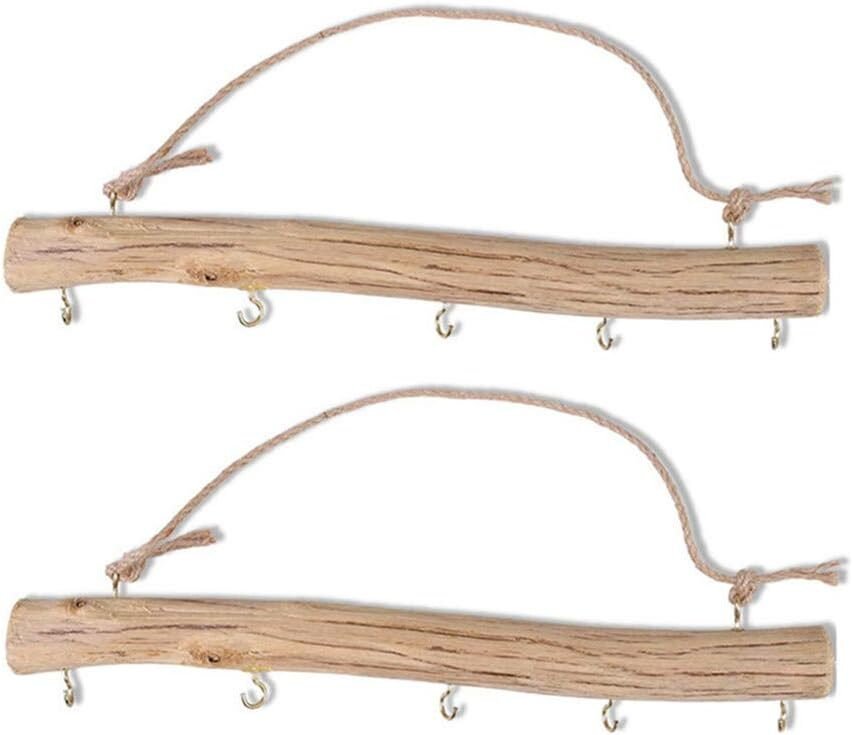 Bernese 2PCS 15 Inch Driftwood Jewelry Hanger, Natural Driftwood Branch Wall Hanging Decor Jewelry Storage Organizer with 5 Hooks Bernese 2PCS 15 Inch Driftwood Jewelry Hanger, Natural Driftwood Branch Wall Hanging Decor Jewelry Storage Organizer with 5 Hooks