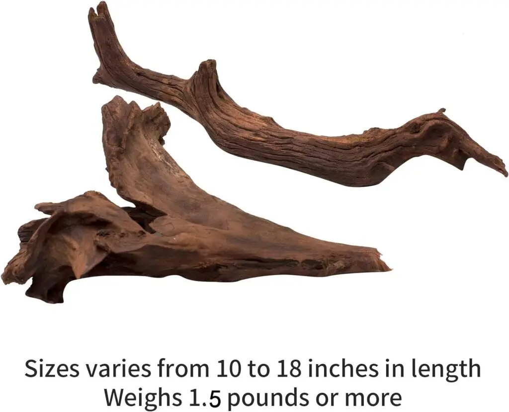 EDGCTYU Natural Driftwood for Aquarium Decoration Reptile Decoration,Habitat Decor Wood for Lizard Assorted ，Small Pets Play and Hide，10-18 2pcs