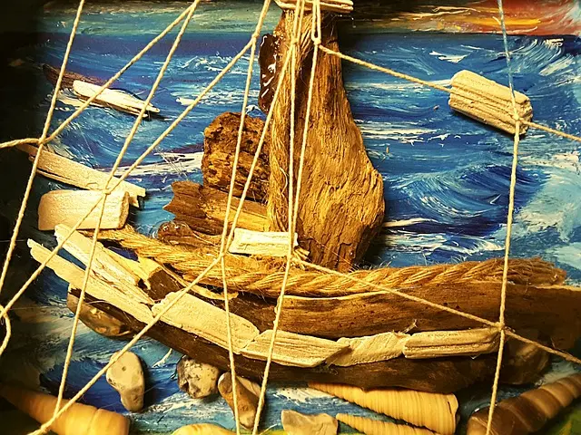 driftwood, beautiful flowers, collage