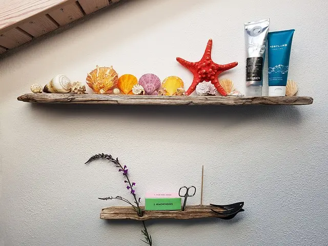 bath, shelf, driftwood