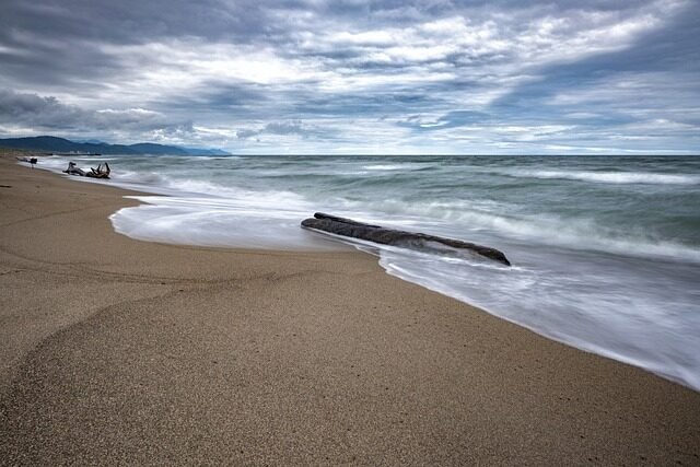 ocean, waves, sand