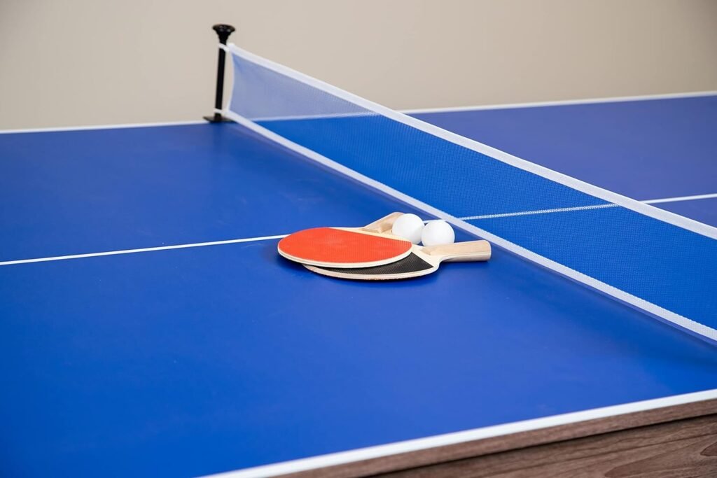 Hathaway Driftwood 7-ft Air Hockey Table Tennis Combination with Dining Top, Two Storage Benches, Free Accessories Hathaway Driftwood 7-ft Air Hockey Table Tennis Combination with Dining Top, Two Storage Benches, Free Accessories