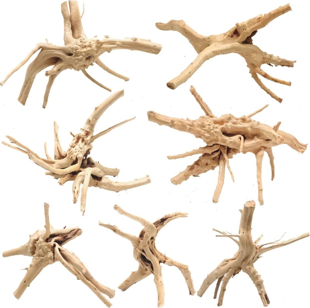 Hiwzitar Natural Driftwood for Aquarium Fish Tank Decor Spider Wood Branch 4-7 Length 7 Pieces Hiwzitar Natural Driftwood for Aquarium Fish Tank Decor Spider Wood Branch 4-7 Length 7 Pieces
