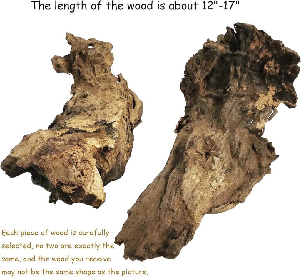 kathson Large Natural Aquarium Driftwood Reptiles Branches Terrarium Ornament Sinkable Wood Decor Trunk Fish Tank Log Habitat Decoration (12-17)