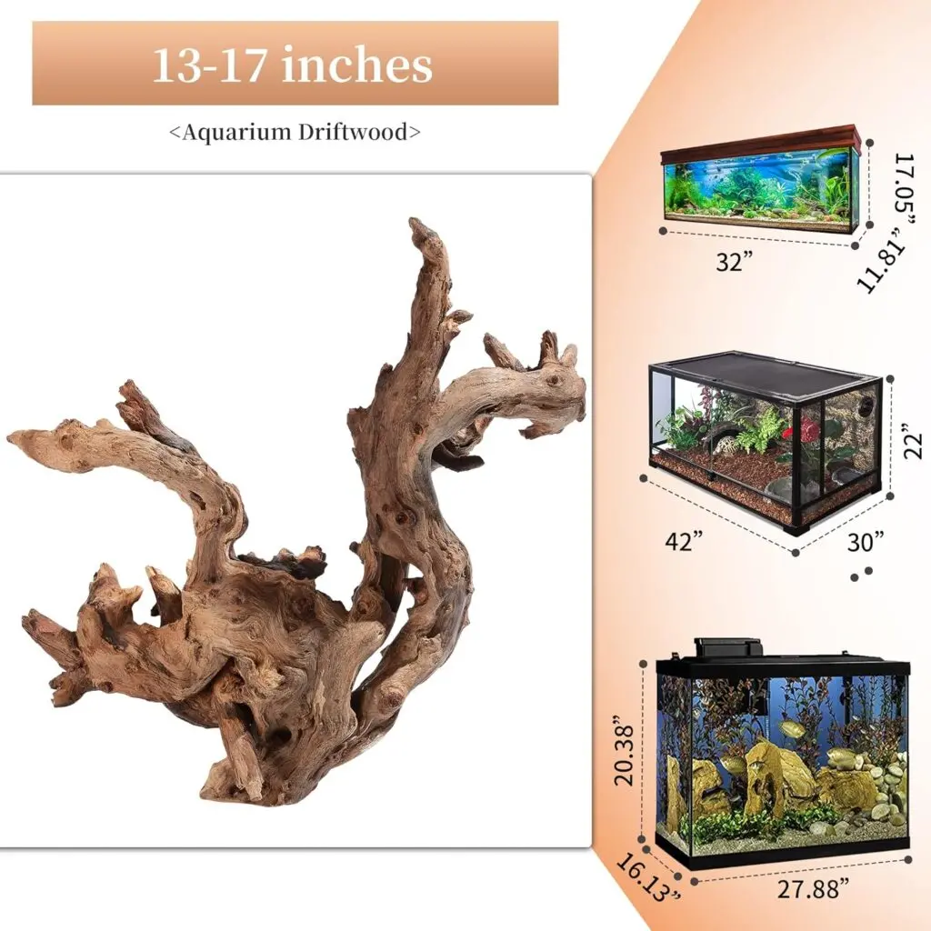 majoywoo Natural Small Coral Driftwood for Aquarium Decor Fish Tank Decorations, Assorted Driftwood Branch 4.5-7.5 5 Pcs, Reptile Decor