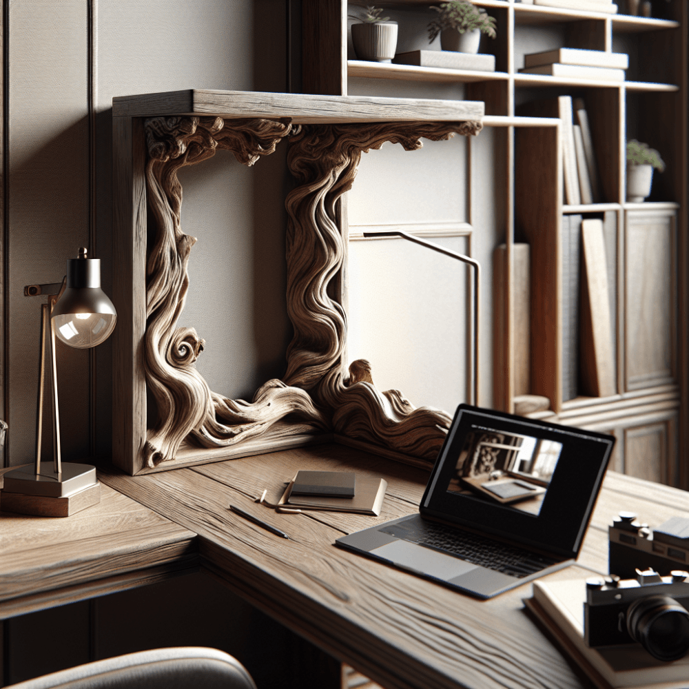 driftwood l shaped desk