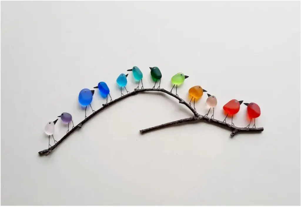 Sea Glass Rainbow Birds,Sea Glass Art,Sea Glass Driftwood Picture,Rainbow Bird Wall Decor, Framed Unique Handmade Wall Art,Suitable for Bedroom and Living Room (12 Birds(Frameless)) Sea Glass Rainbow Birds,Sea Glass Art,Sea Glass Driftwood Picture,Rainbow Bird Wall Decor, Framed Unique Handmade Wall Art,Suitable for Bedroom and Living Room (12 Birds(Frameless))