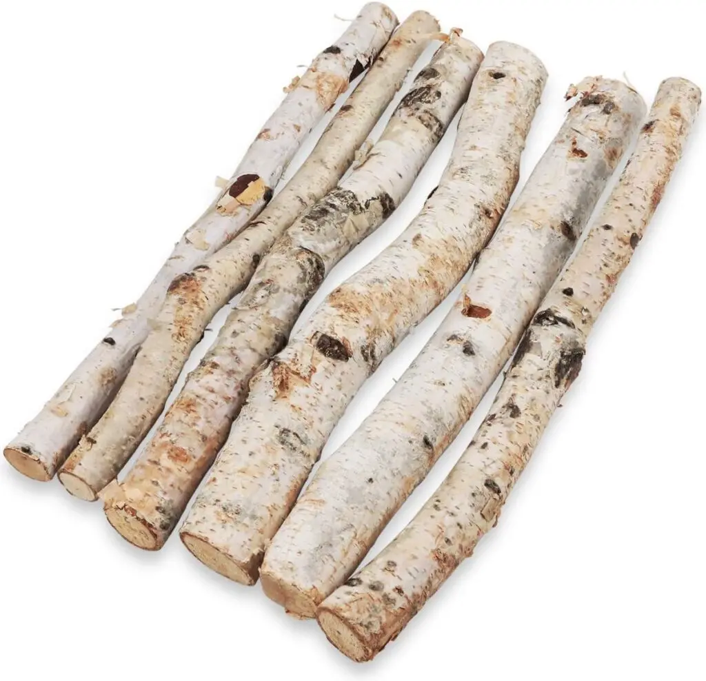 Uplama 6Pack Small Birch Logs for Fireplace Unfinished Wood Crafts DIY Home Decorative Burning,Fireplace Log Set (0.78-1.18 Dia. x 12 Long)