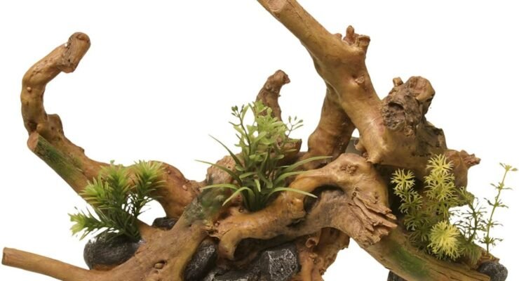 blue ribbon ee 638 exotic environments driftwood centerpiece with plants aquarium ornament review