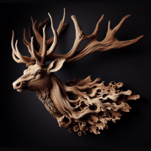 driftwood deer mount