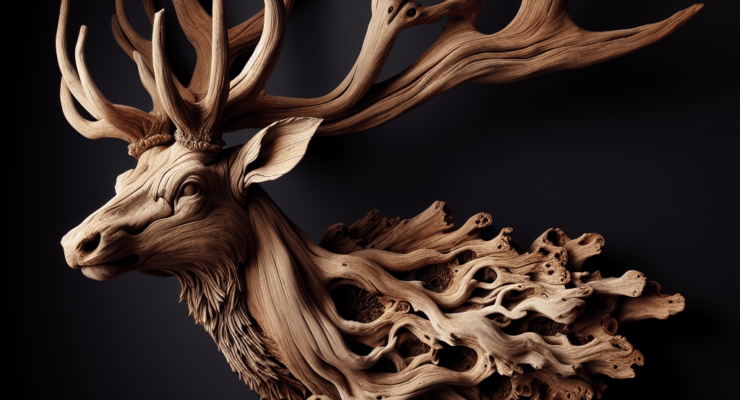 driftwood deer mount