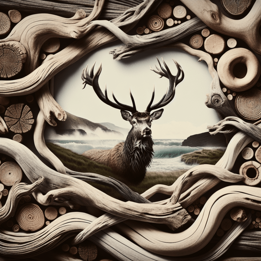 driftwood european deer mount