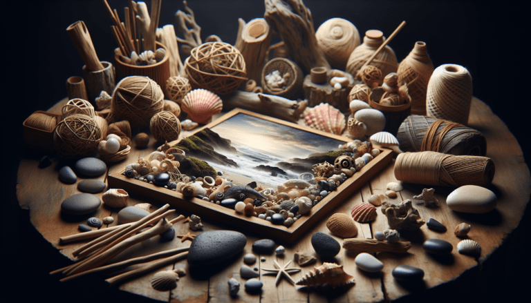 compilation of crafts using rocks driftwood and shells 4