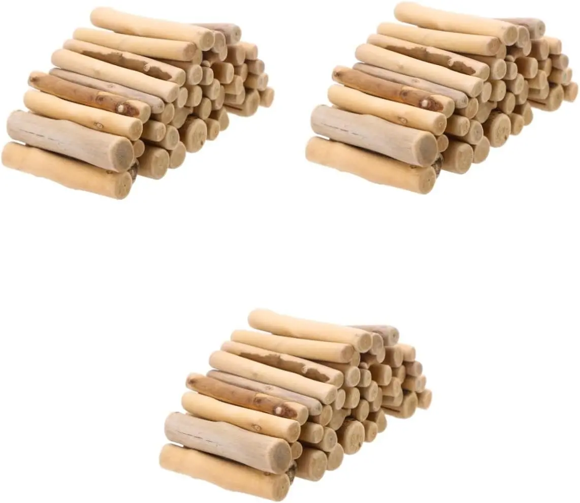EXCEART 3pcs Pack Unfinished Wood Sticks Rustic Wooden Twig Driftwood Sticks Wooden Ornaments Rustic Wreath Crafts Frames Driftwood Photo Props Craft Sticks Wooden Frame Bamboo Log Plant