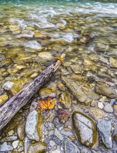 water, flow, stones