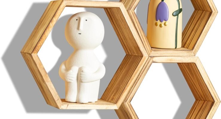 increased fire hexagon floating shelves wood honeycomb shelves review