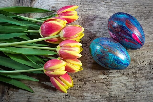 tulips, bunch of flowers, spring