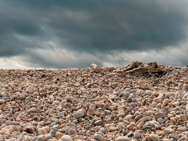 hot weather, pebbles, beach