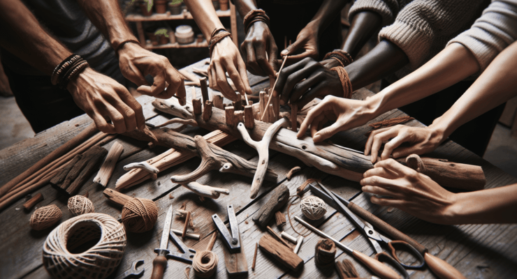 how to attach driftwood together