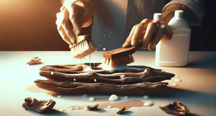 how to clean driftwood bleach 1