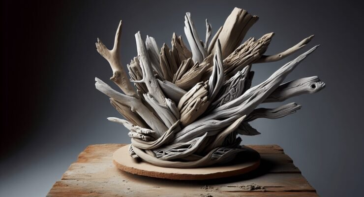 driftwood and clay art