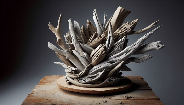 driftwood and clay art