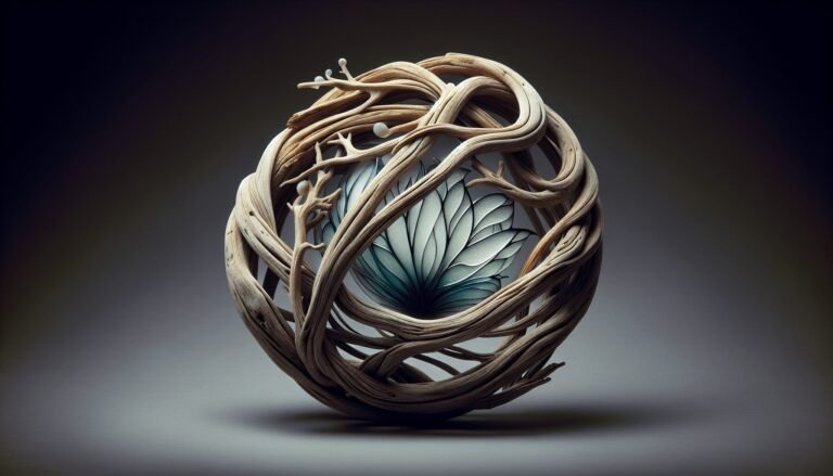 driftwood and glass art 1