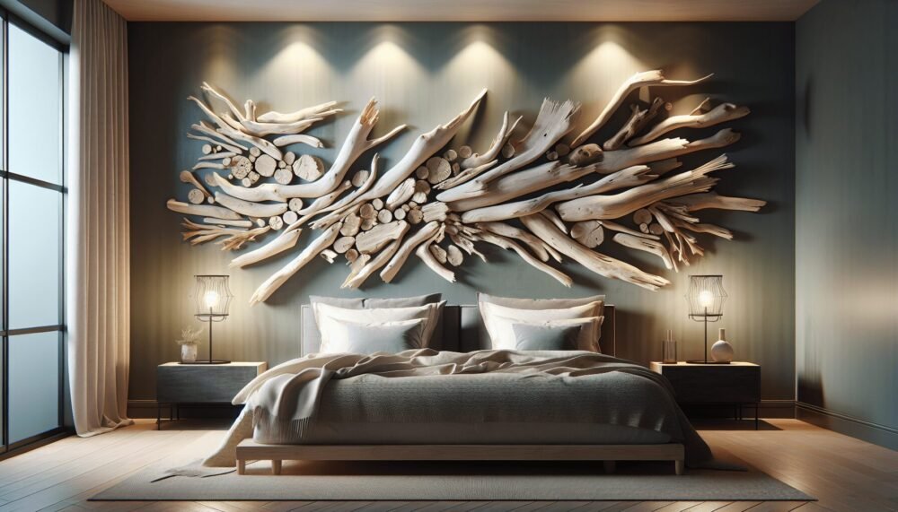 Driftwood Art Above Bed Driftwood Art Above Bed