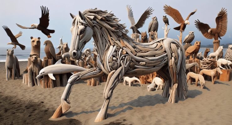 driftwood art animals 4
