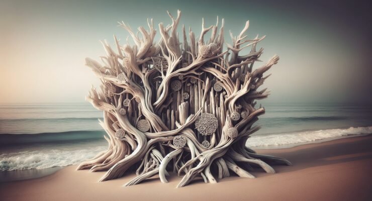 driftwood art beach