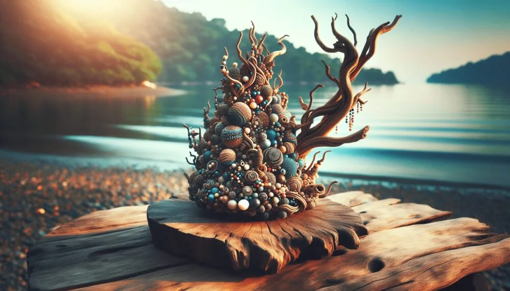 Driftwood Art Hanging Beads