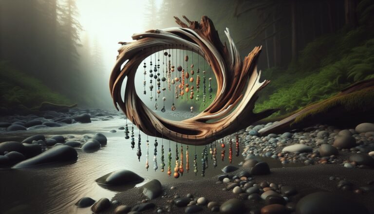 driftwood art hanging beads