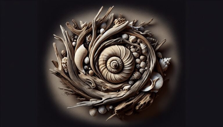 driftwood art hanging sea shells