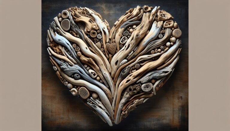 driftwood art heart