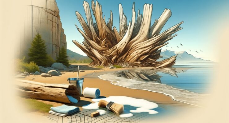 how to clean large driftwood